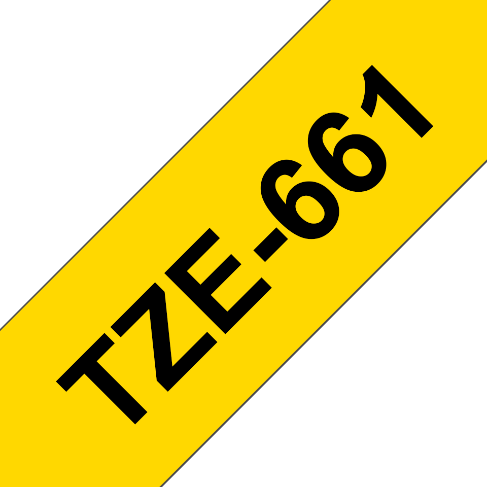 TZE-661 LAMINATED TAPE 36MM 8M BLACK ON YELLOW