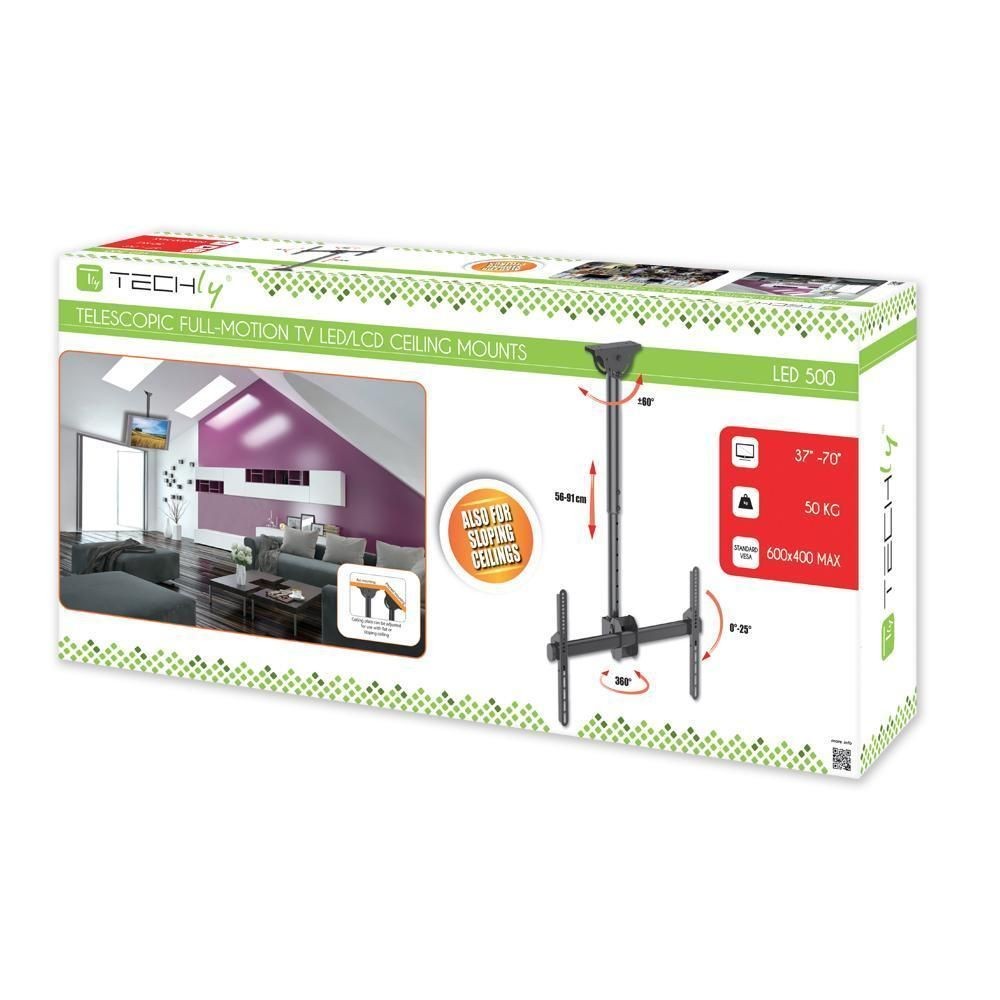 Techly Teleskop Uni. Deckenhalterung für 1LED LCD TV 37-70