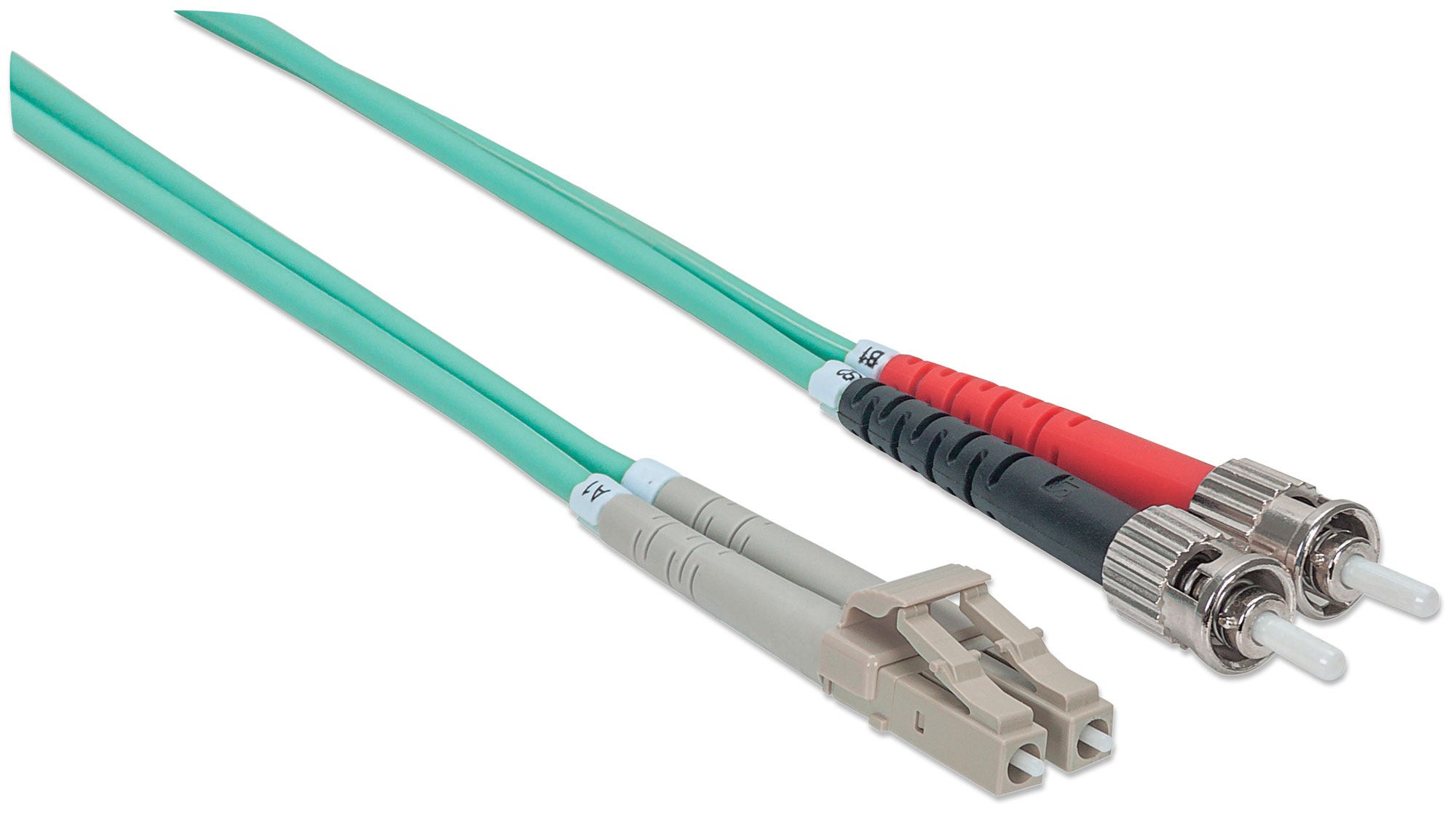 INTELLINET LWL Anschlusskabel LC/ST 1m Multimode OM3 Aqua