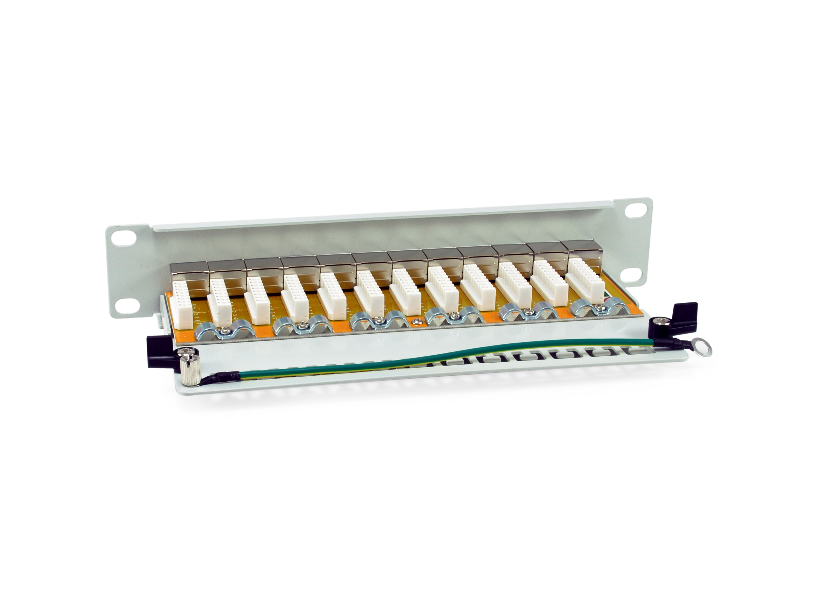 Equip 10 Patchpanel 12xRJ45 Cat6a FTP 1U 500MHz RAL7035