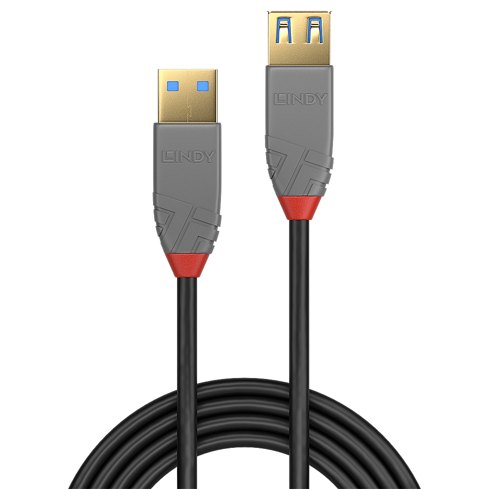 USB 3.2 Gen 1 Verlängerungskabel Anthra Line, USB-A Stecker > USB-A Buchse