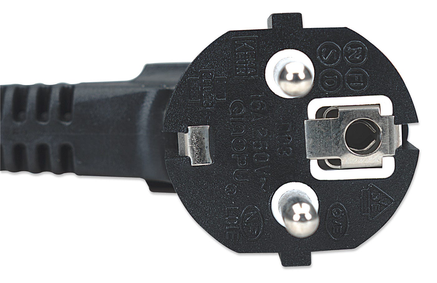 MANHATTAN Stromkabel Kaltgeraete Stecker IEC 60320 C13 10 A / 250 V 3-pol. zu Schutzkontaktstecker CEE 7 16 A / 250 V 1,8m