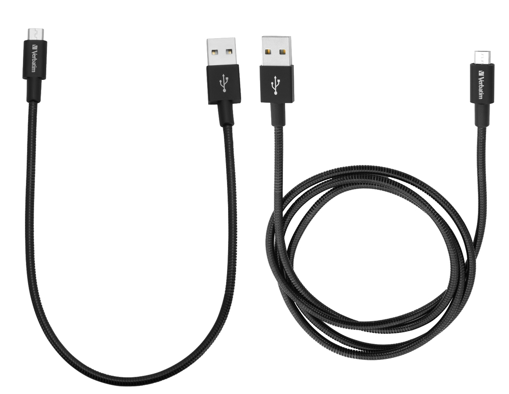 Verbatim Mikro-USB Sync- und Ladekabel 100 cm und 30 cm schwarz(2er Pack)
