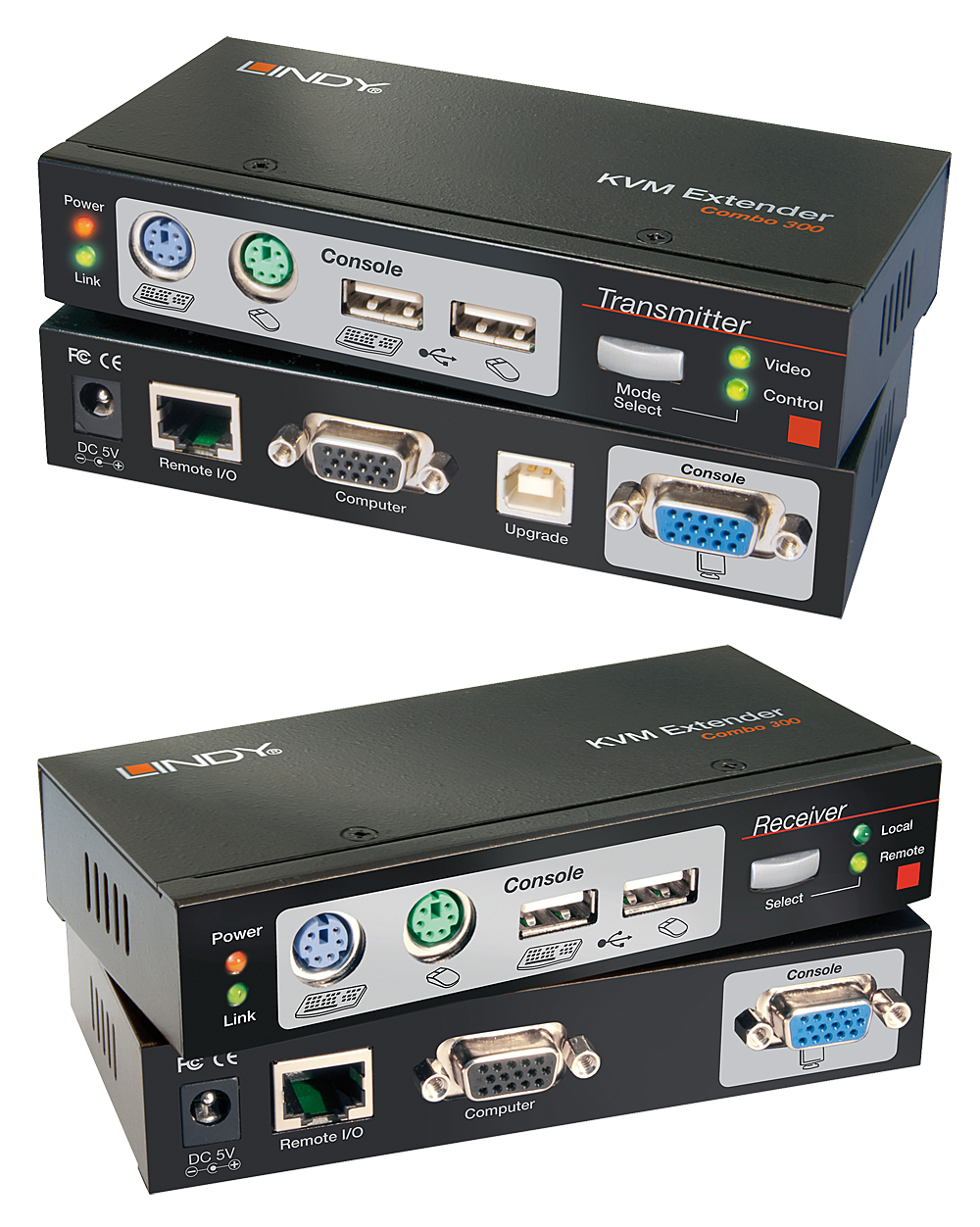 LINDY Cat5 KVM Extender Combo 300 PS/2 USB & VGA