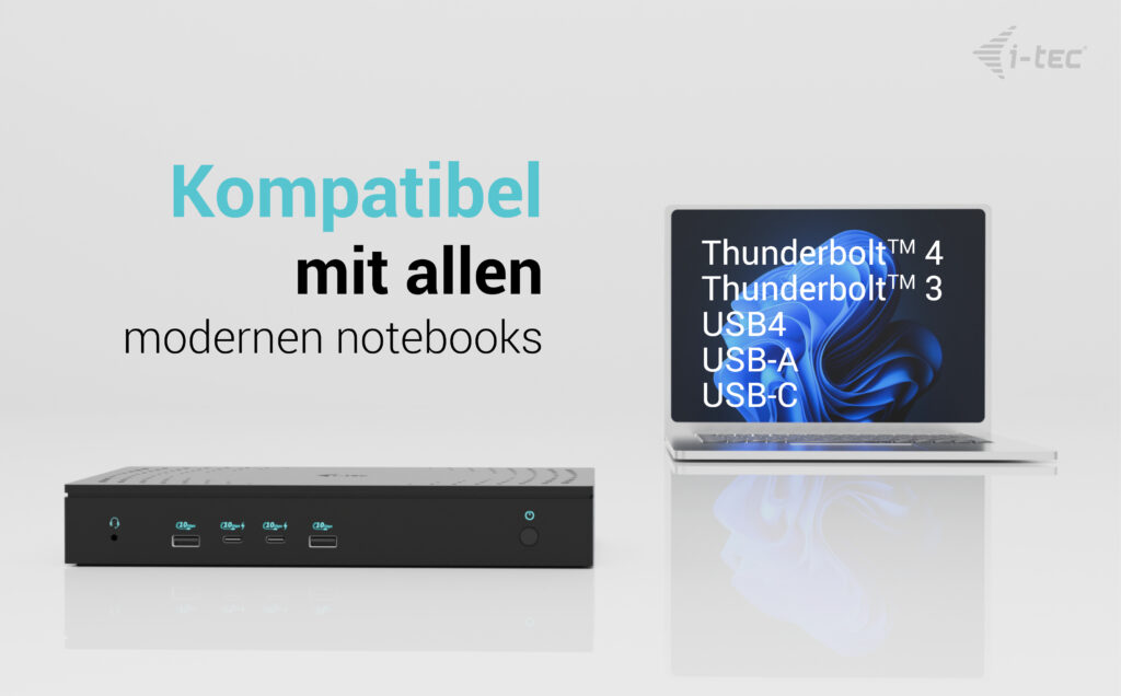 I-TEC Universal 5x 4K Display DS 5x 4K 2x DP 3x HDMI 1x 2,5GLAN 2x USB-C Gen.2 3x USB 3.2 Gen.2 1x Audio/Mic Jack PD 100W KL