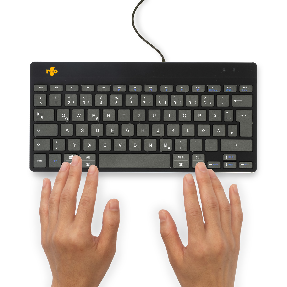 COMPACT BREAK KEYBOARD QWERTZ DE BLACK WIRED