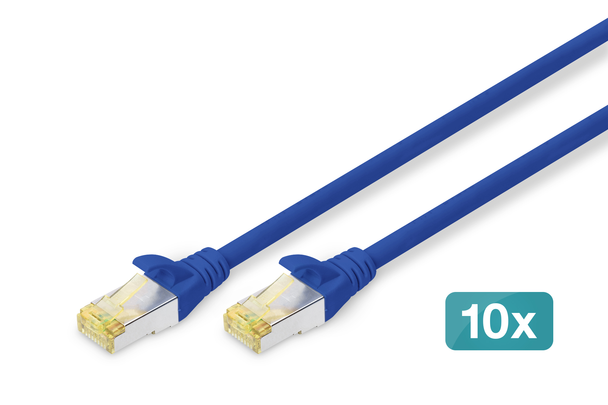CAT 6A S/FTP PATCH CORD10P AWG 26/7 1 M 10 PIECES BLUE