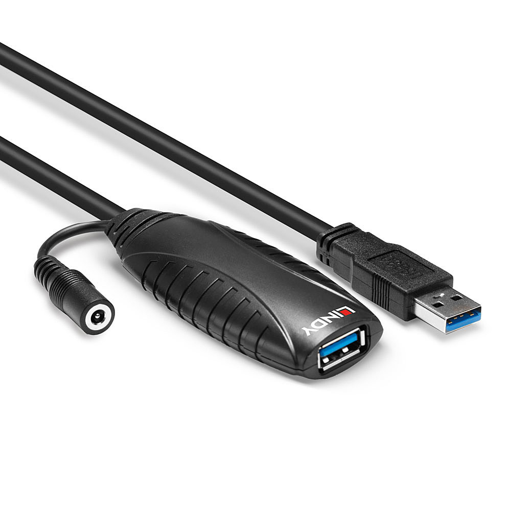 LINDY USB 3.0 Active Extension 10m, unterstuetzt USB SuperSpeed-Transferraten bis max. 5Gbitps