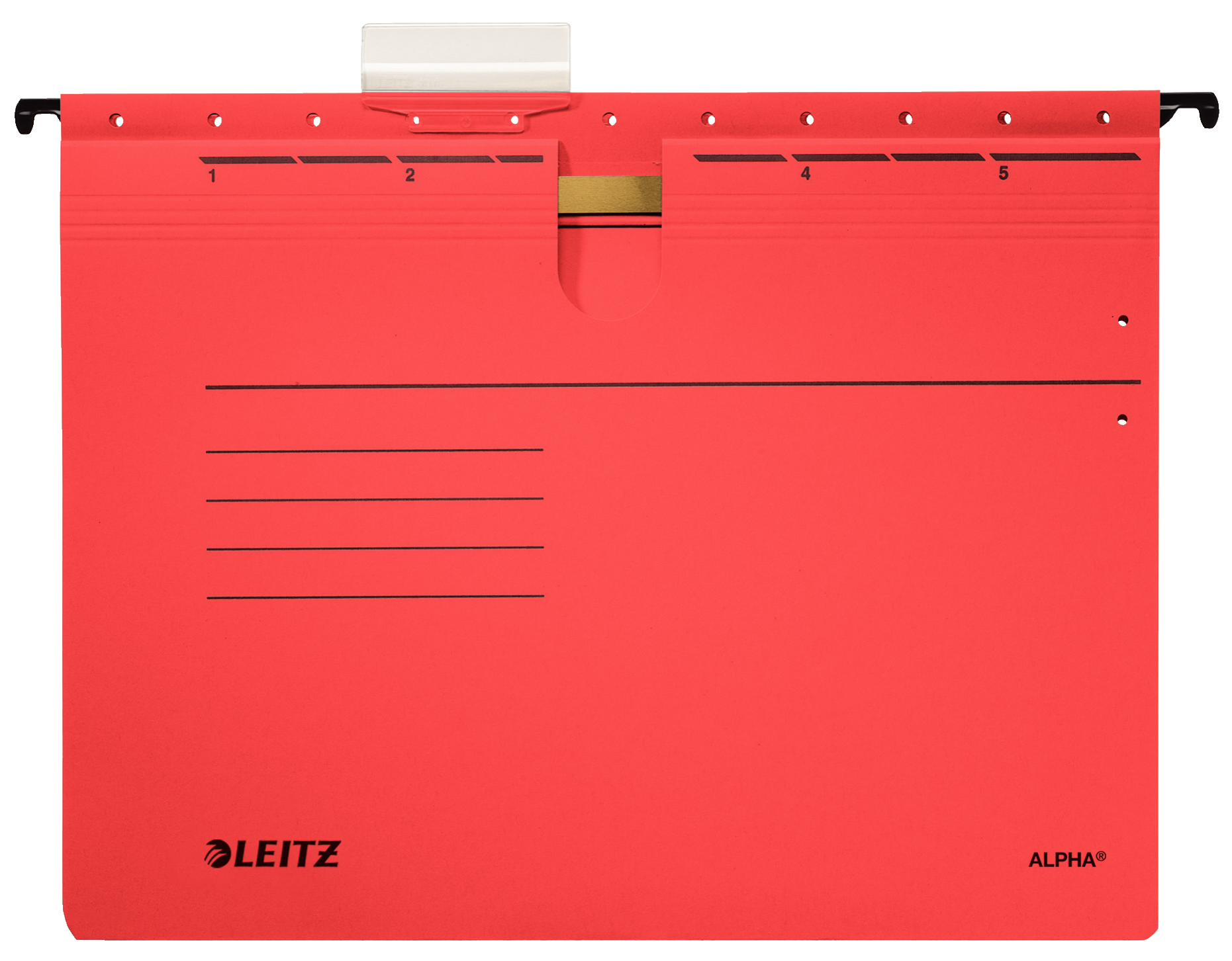 LEITZ Hängehefter ALPHA® 1984 Karton rot DIN A4 1x kaufmännische Heftung, 5 St.