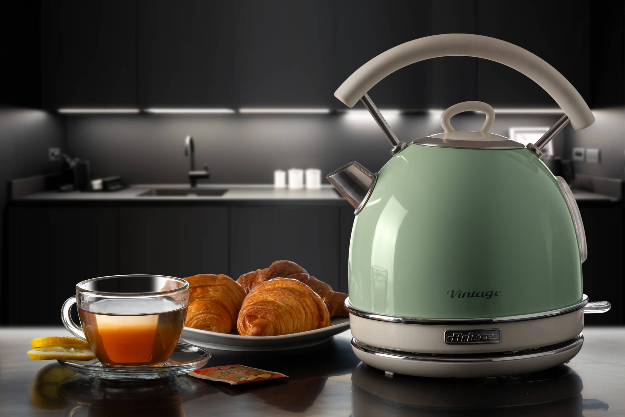 Vintage Wasserkocher Green, rund