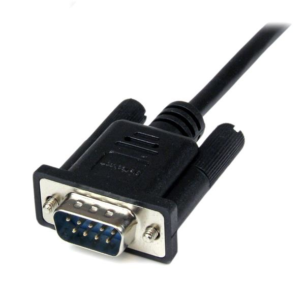 2M BLACK DB9 NULL MODEM CABLE .
