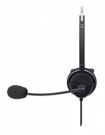 MANHATTAN USB Mono Headset Over-Ear USB-A-Stecker schwarz