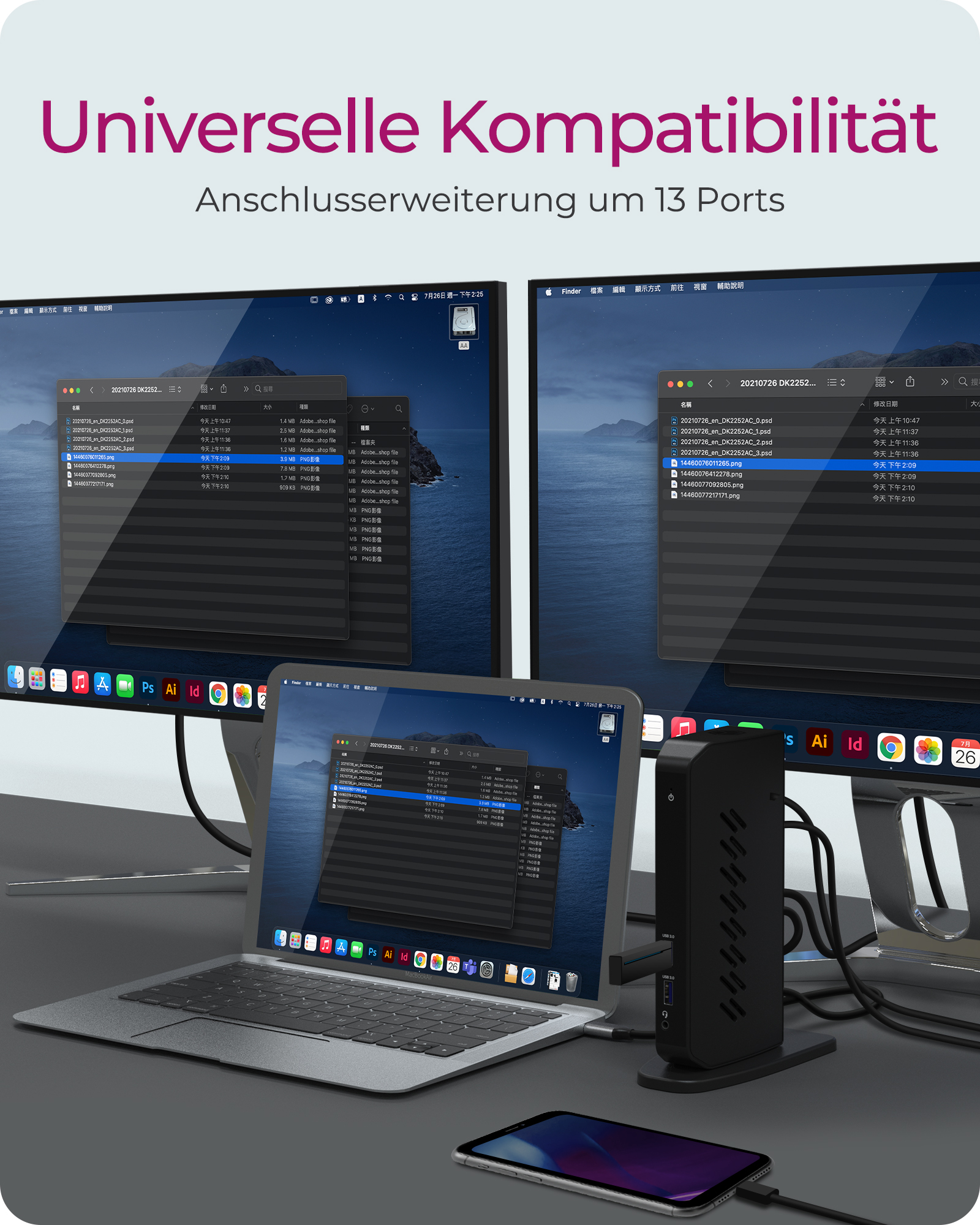 Dockingstation IcyBox 6x USB 3.0 + 2xDP, 2xHDMI+1GBLAN
