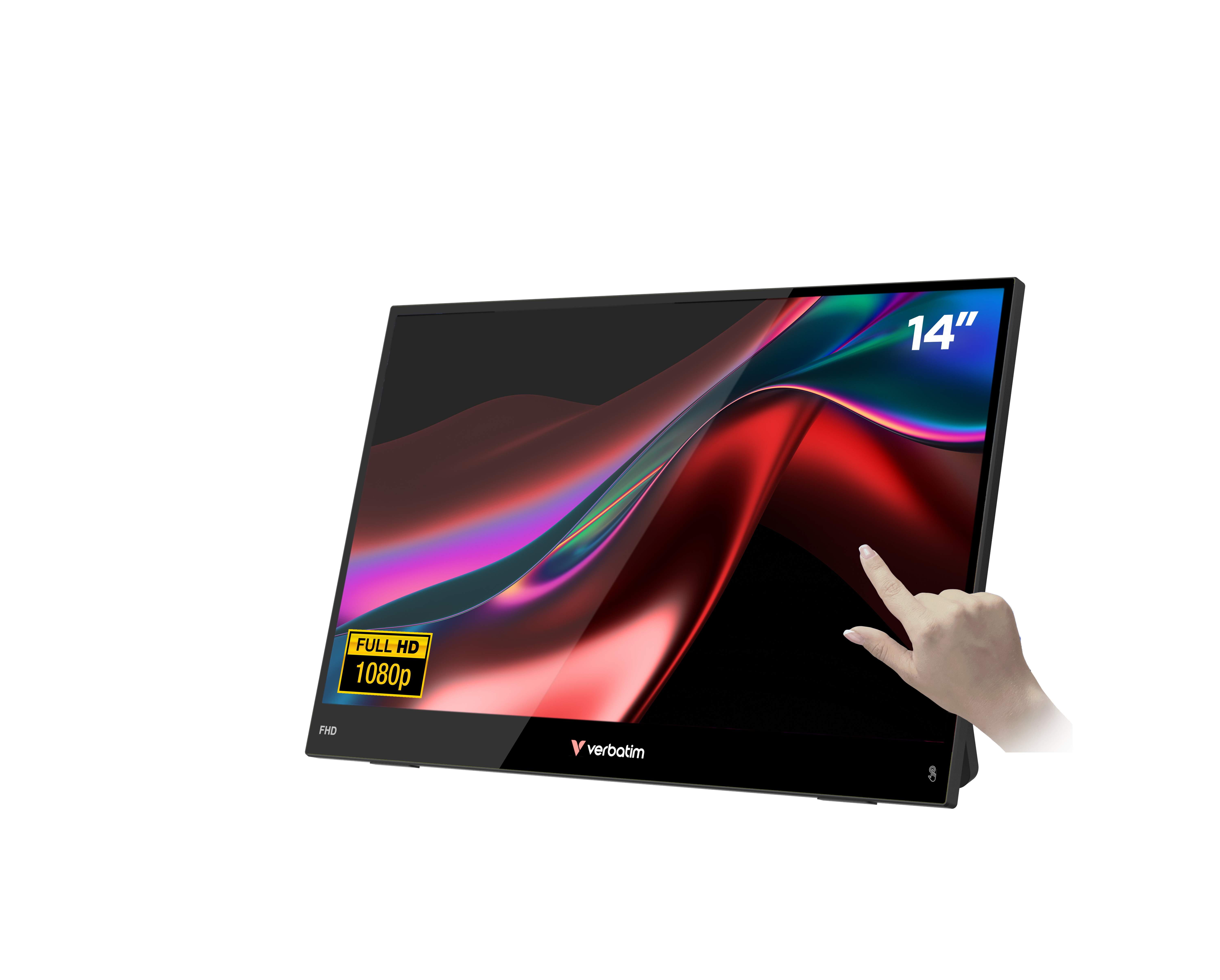 Verbatim Portable 14 FHD Touch Monitor LIGHT Schwarz 35,6 cm (14) LCD 1920 x 1080 Pixel