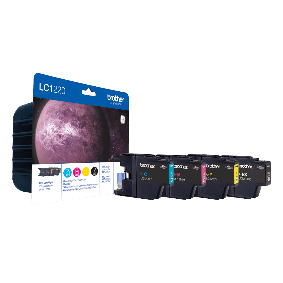 brother LC-1220BK/C/M/Y schwarz, cyan, magenta, gelb Druckerpatronen, 4er-Set
