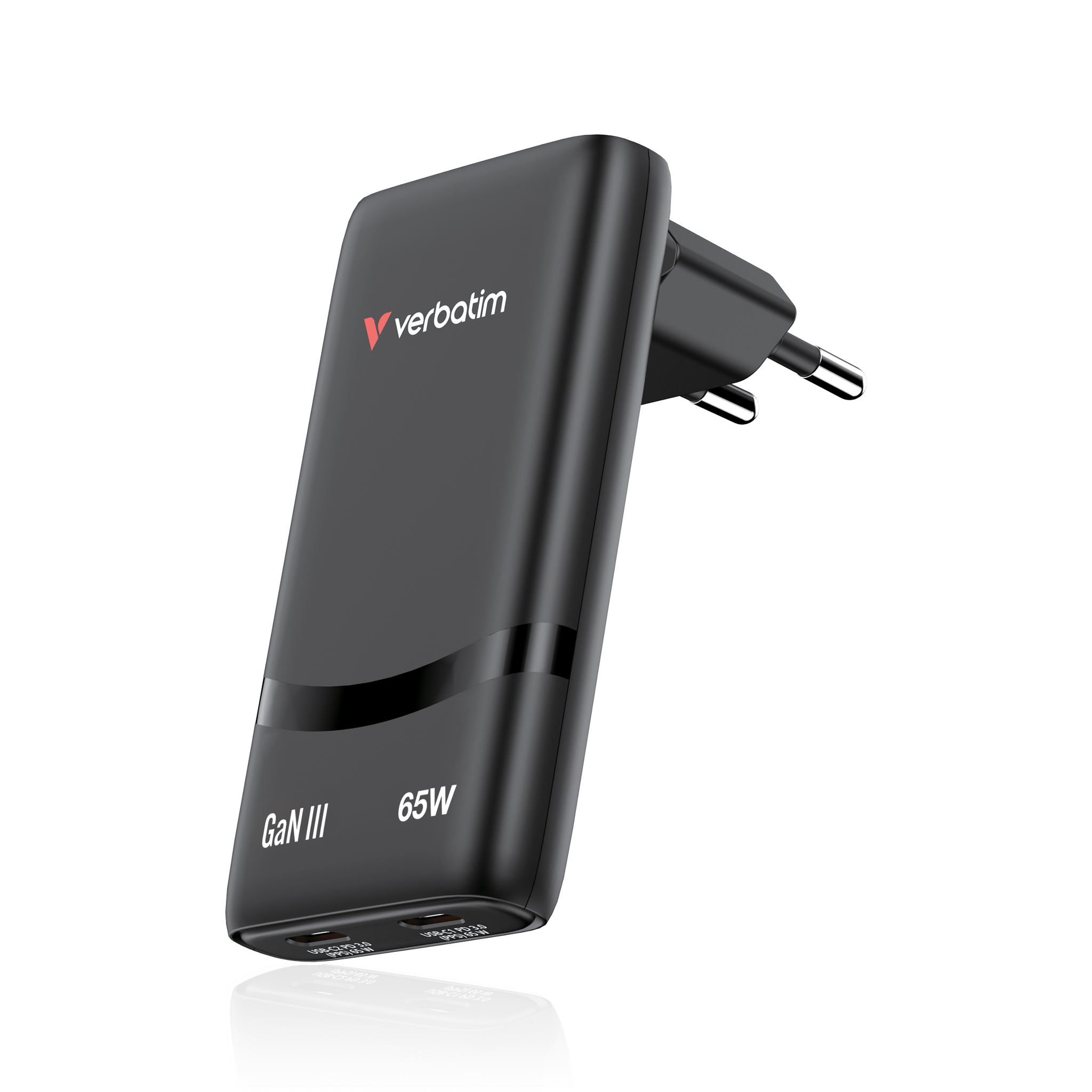 verbatim Fold n’ Go GaN III Ladeadapter schwarz, 65 W