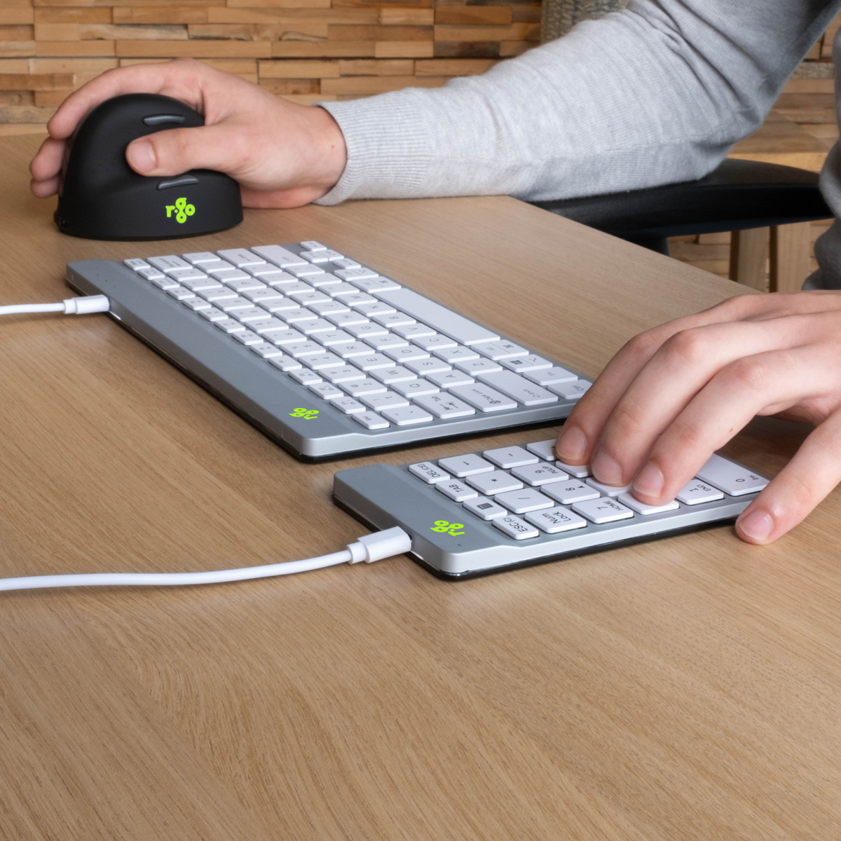 R-Go Nummernblock Numpad Break verkabelt weiß