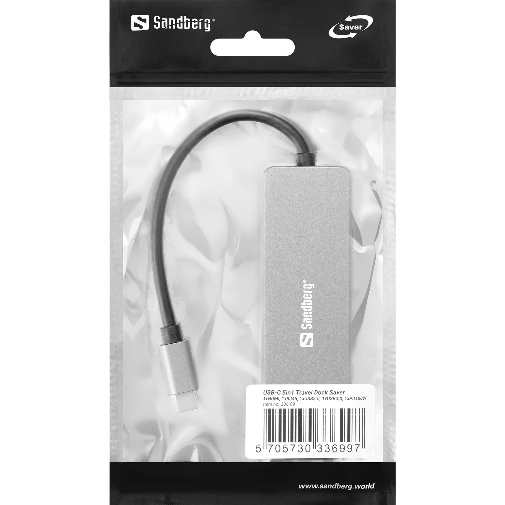 SANDBERG USB-C 5in1 Travel Dock Saver