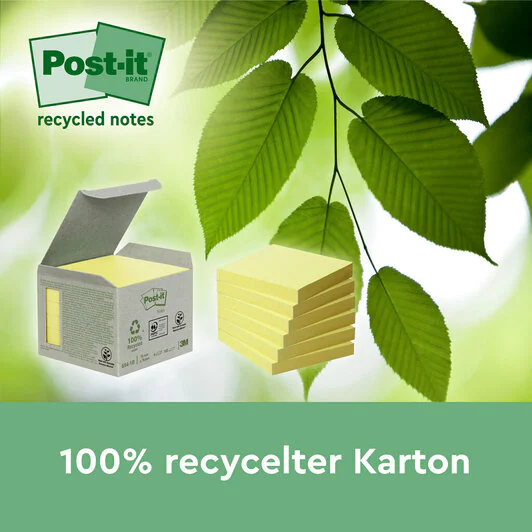 Post-it® Recycling Z-Notes Haftnotizen farbsortiert, 16 Blöcke