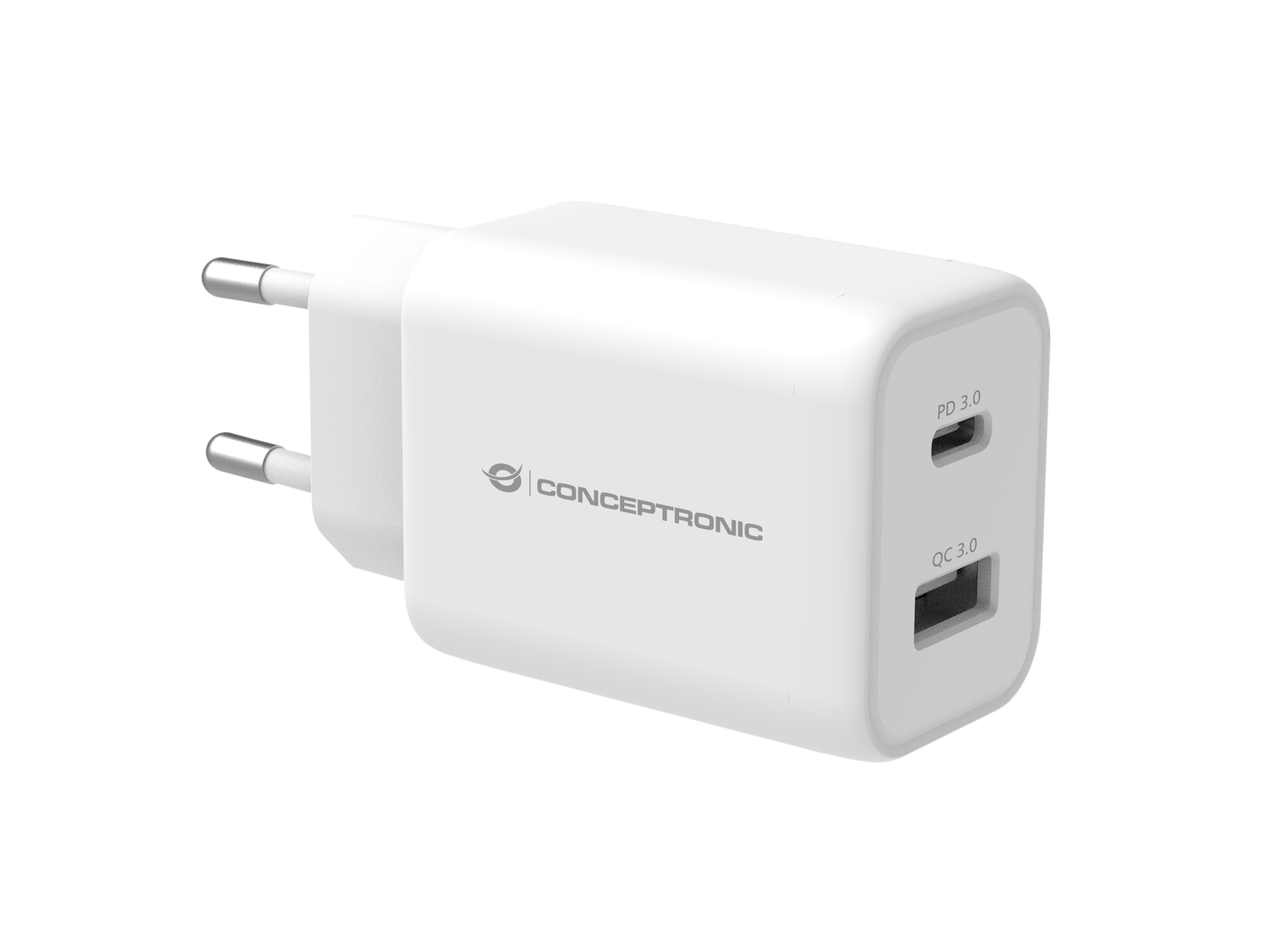 CONCEPTRONIC Ladegerät 2Port USB-C/-A 33WPD3.0/PPS ws