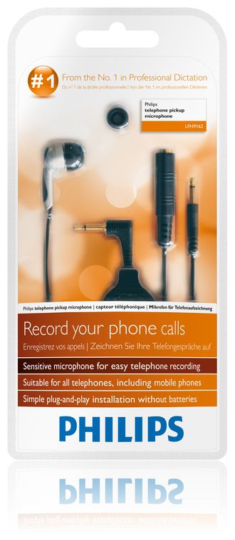 PHILIPS LFH9162 Mikrofon zum Aufnehmen von Telefonaten