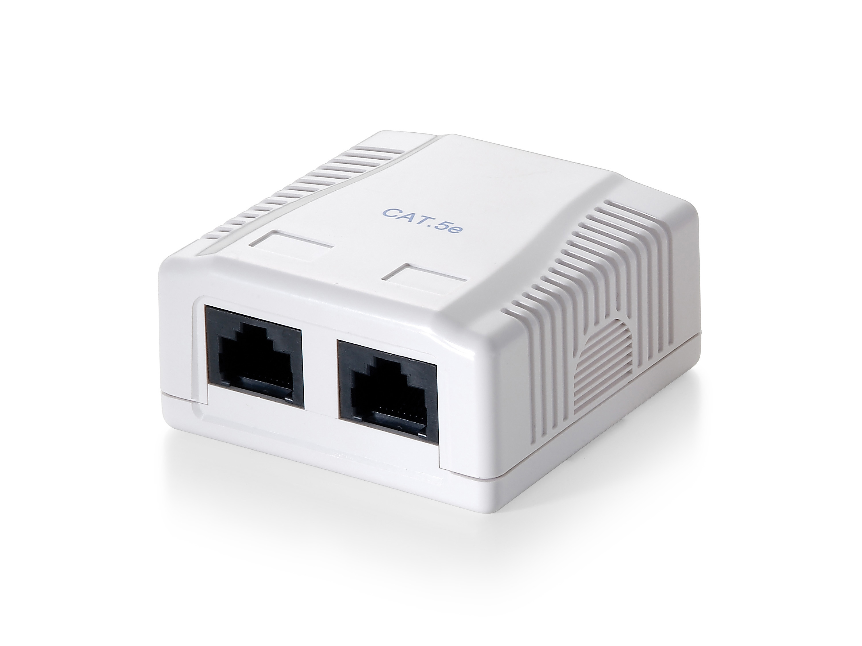 Equip Aufputzdose Cat6 2-Port 2x RJ45 UTP Prem. RAL 9010 ws Polybeutel