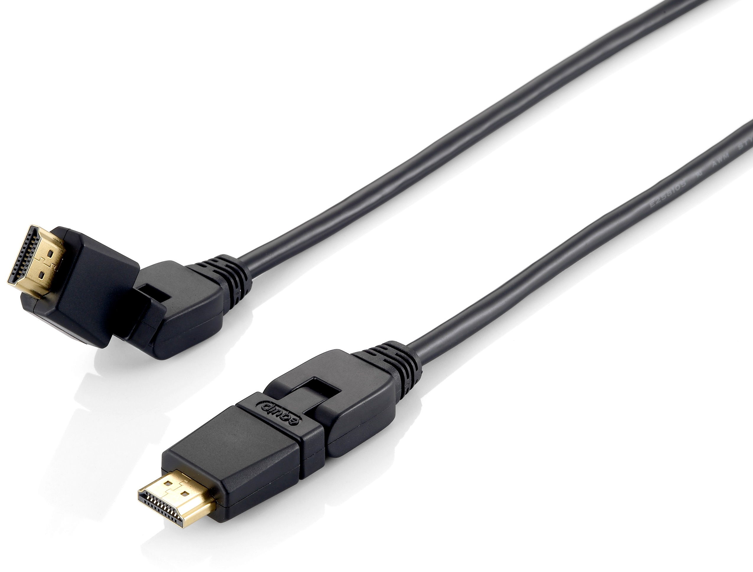 Equip HDMI HS Ethernet 2.0 18Gb 180° 4K/60Hz 1.00m schwarz Polybeutel