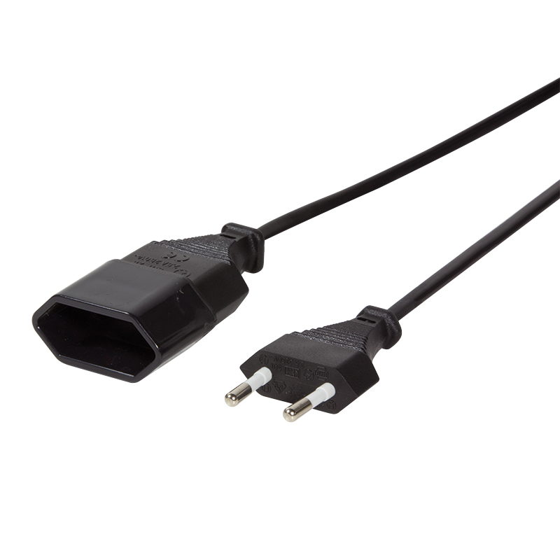 Logilink Netzkabel Euro CEE 7/16 Stecker zu Dose, 1m schwarz