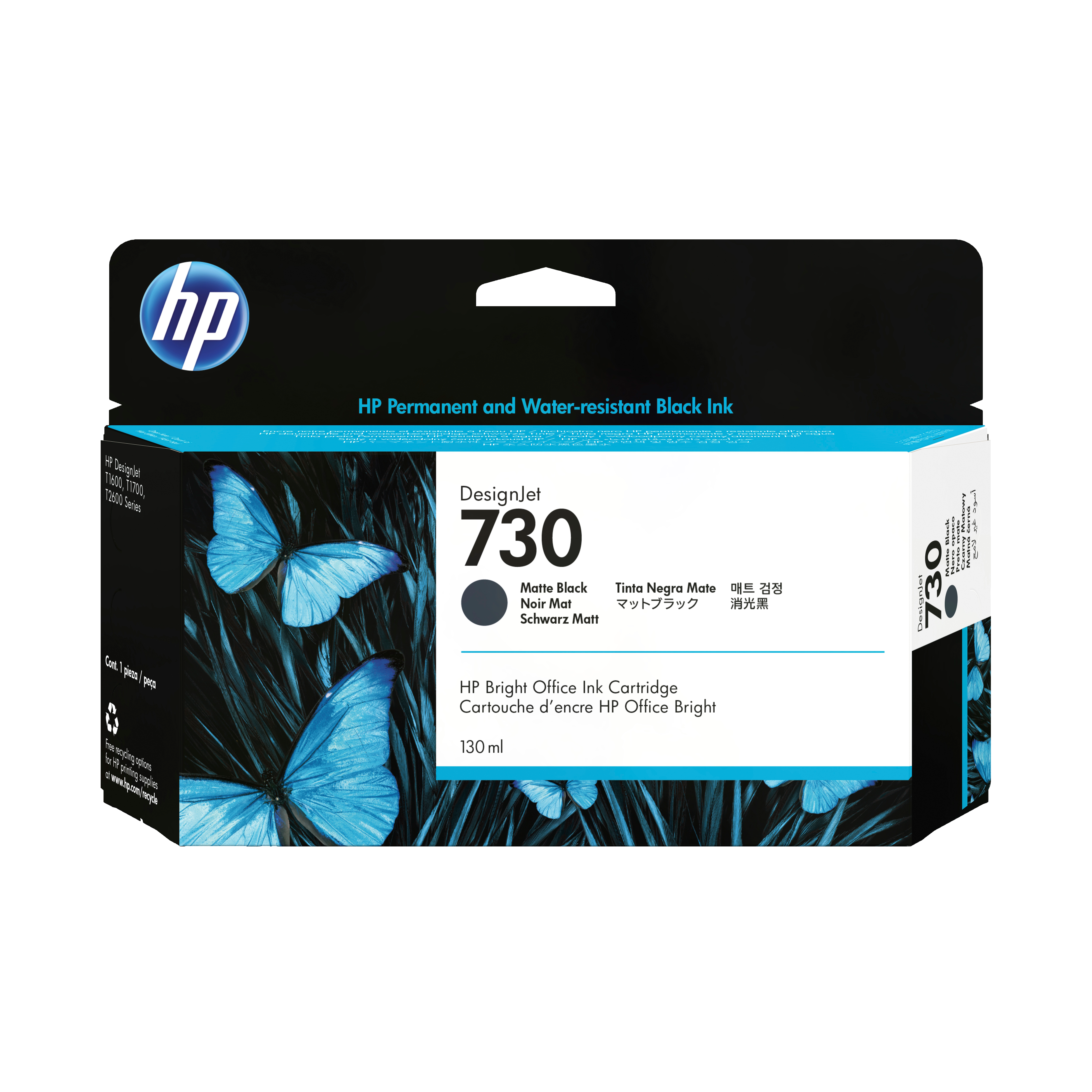 HP 730 130 ml Tinte Matt Schwarz