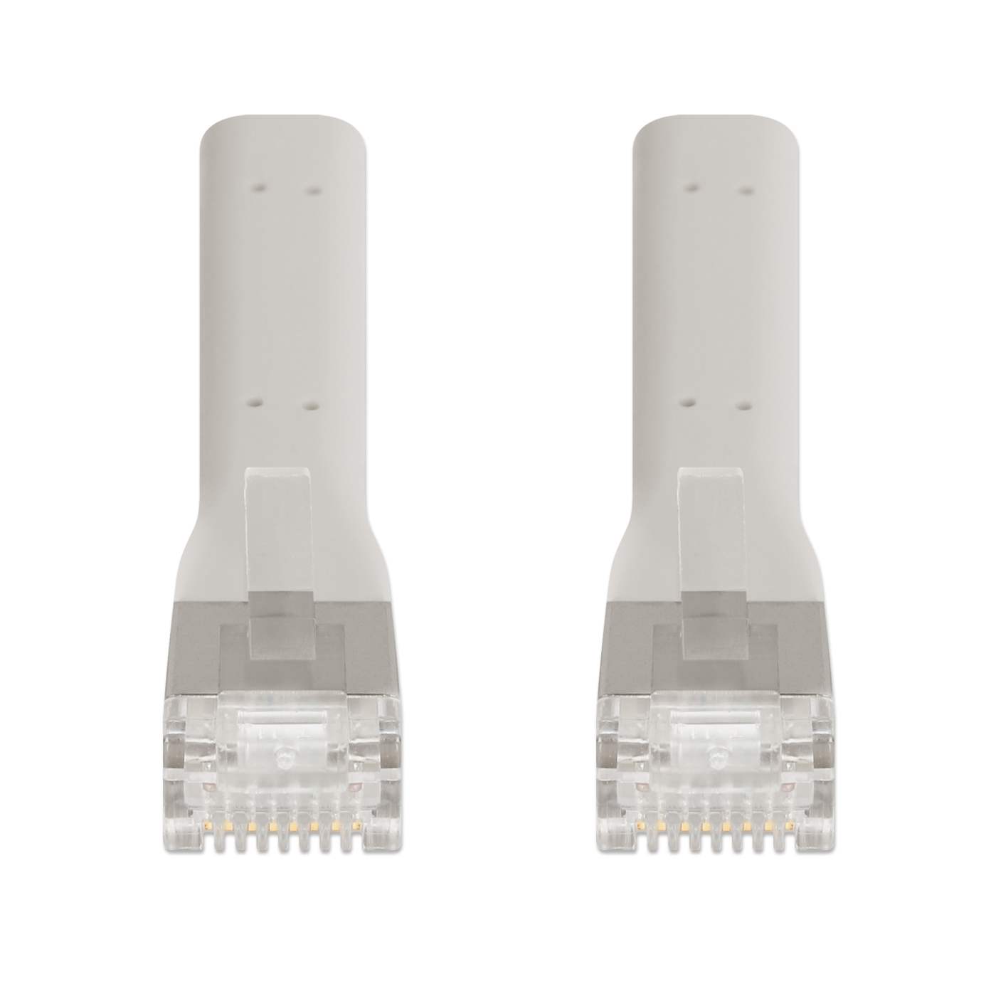 INTELLINET Cat6a F/FTP FlexiBoot Slim Patchkabel 0,3m grau 10G 500MHz LSZH Kupfer Litzendraht äusserst biegsam vergoldete Kontakte