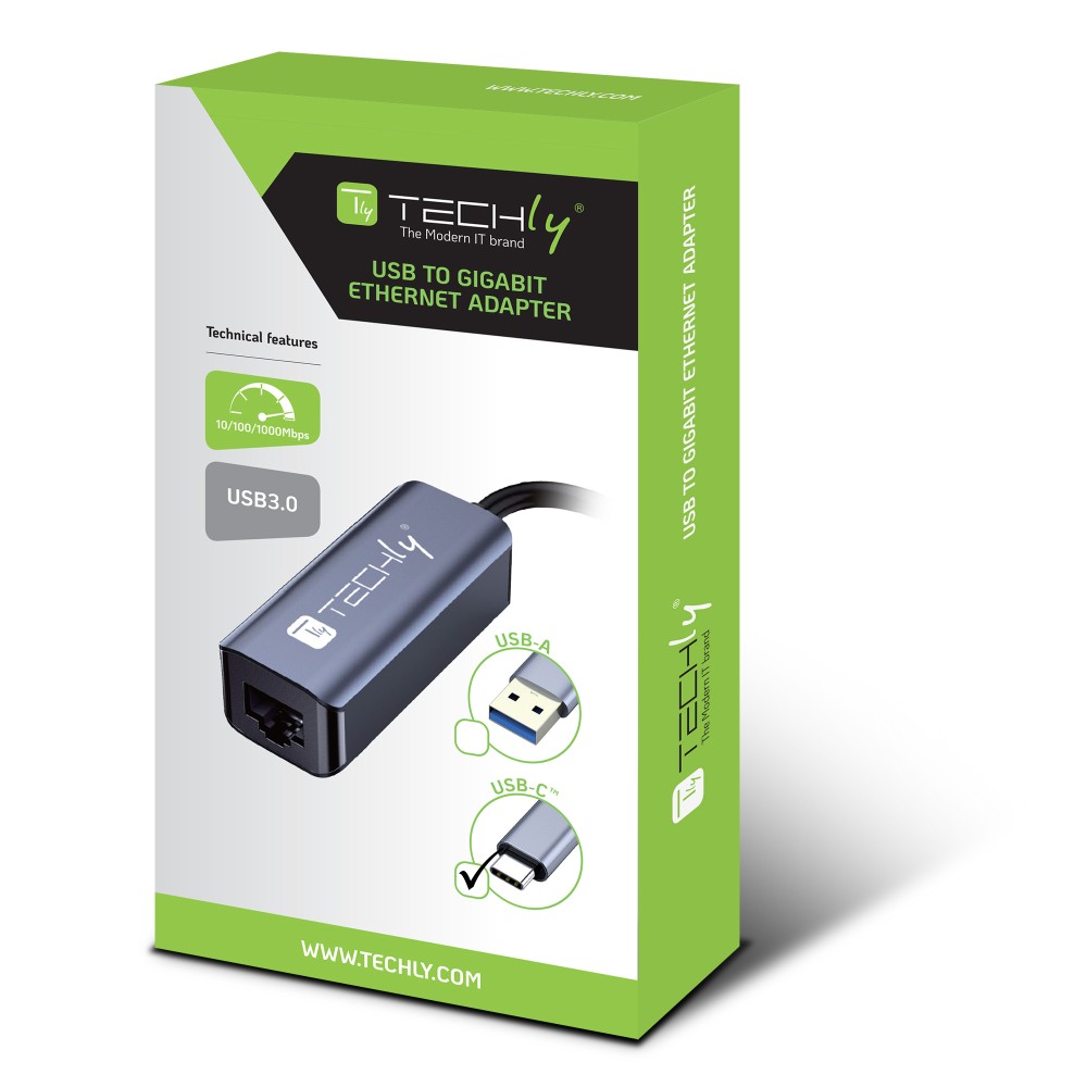 Techly USB 3.1 Typ C auf RJ45 Adapter