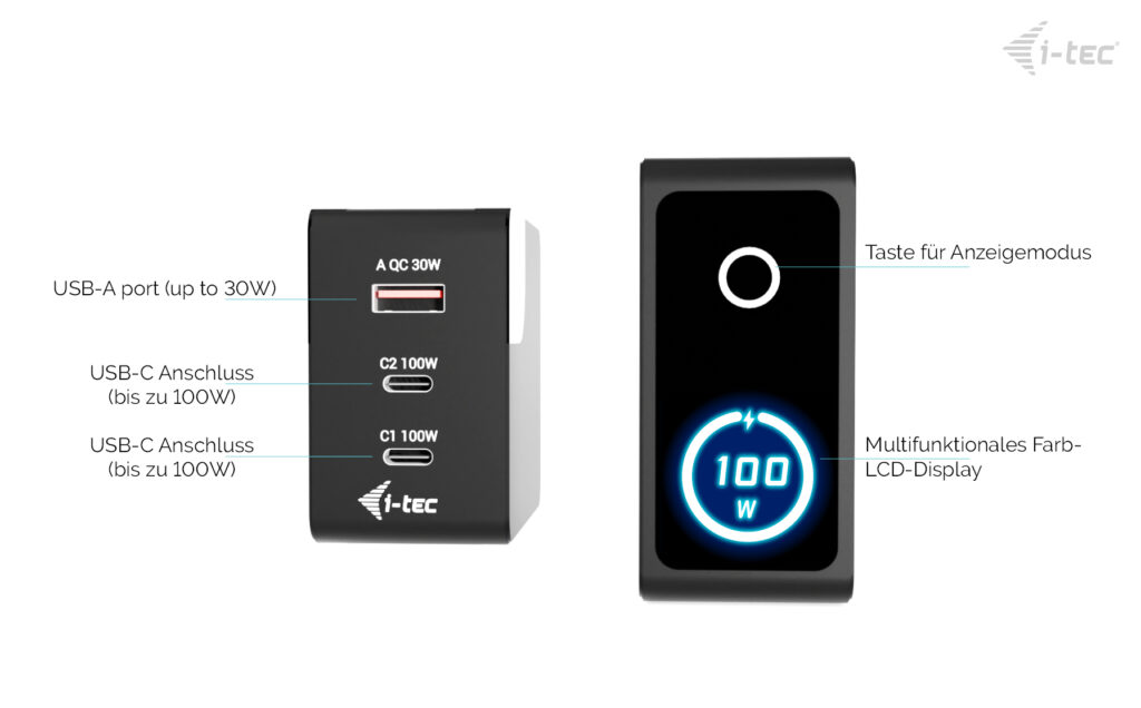 I-TEC 100W INTELLIGENT CHARGER MULTIPORT USB CHARGER