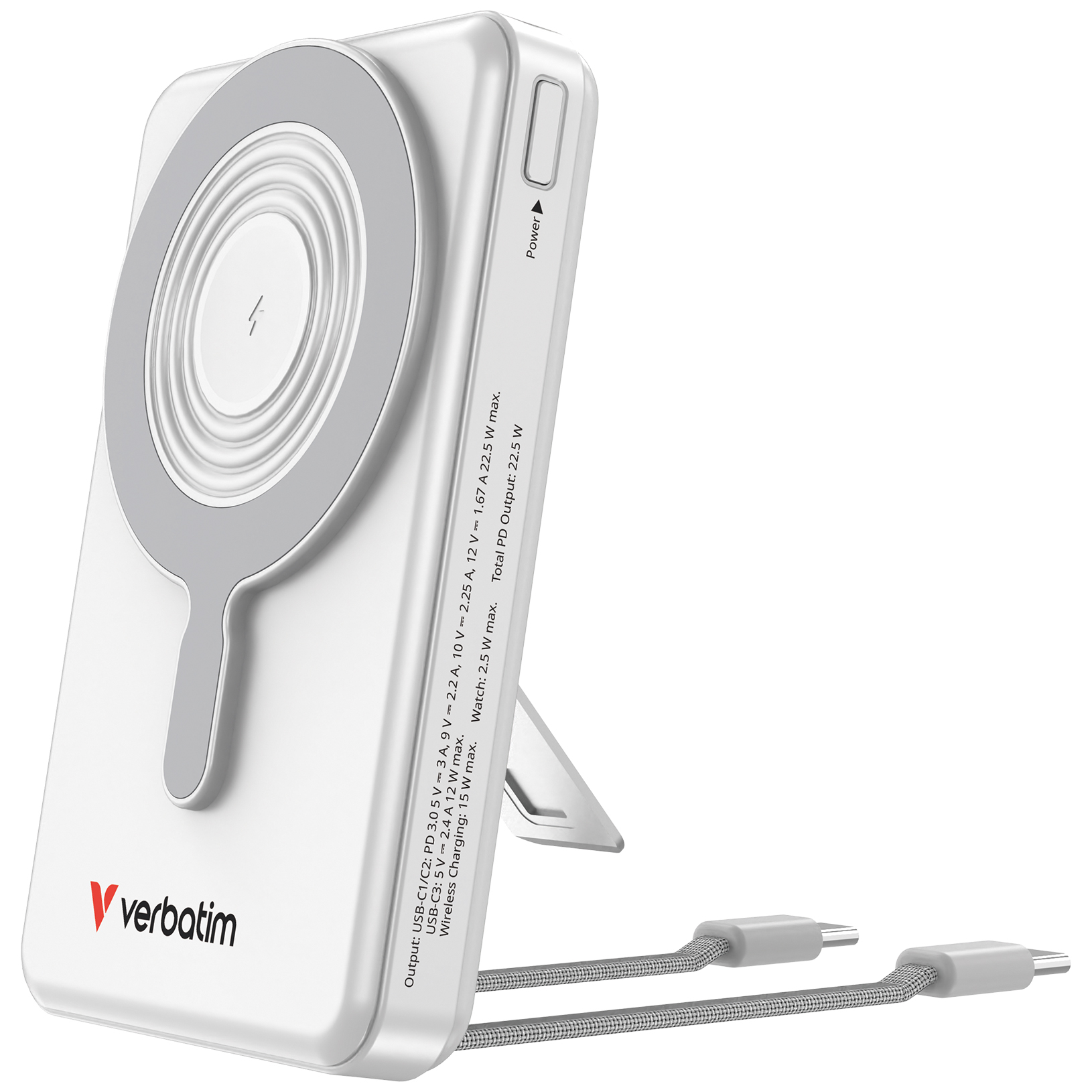 Verbatim Charge´n´Go Power Bank 2C & Display 10000mAh silver