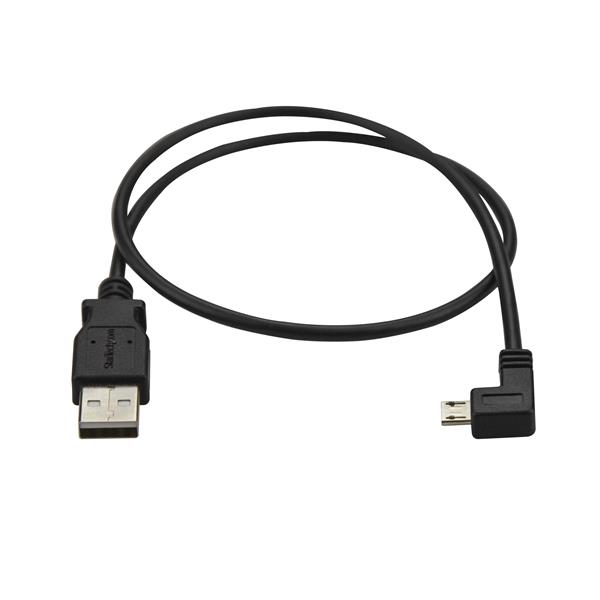 StarTech.com Micro USB Lade- und Sync-Kabel Links gewinkelt 0,5m Schwarz