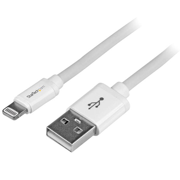 STARTECH.COM 2m 6ft Long White Apple 8-pin Lightning Connector to USB Cable for iPhone / iPod / iPad