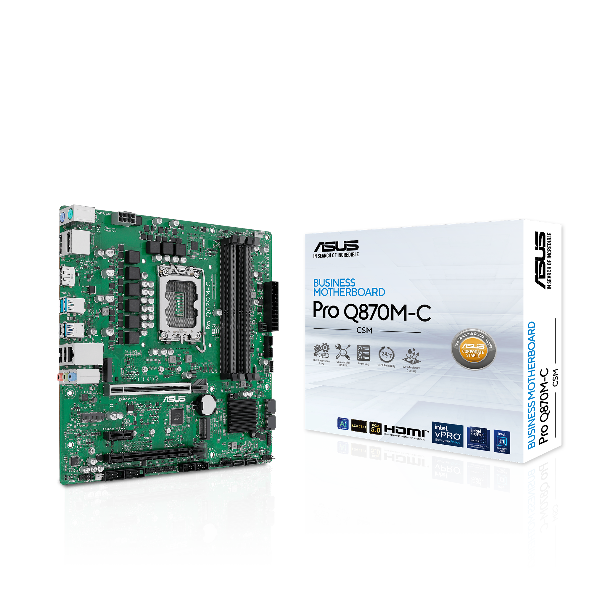 ASUS Q870 LGA1851 DDR5 Micro-ATX motherboard 2xHDMI 1xDP 2xM.2 4xSATA