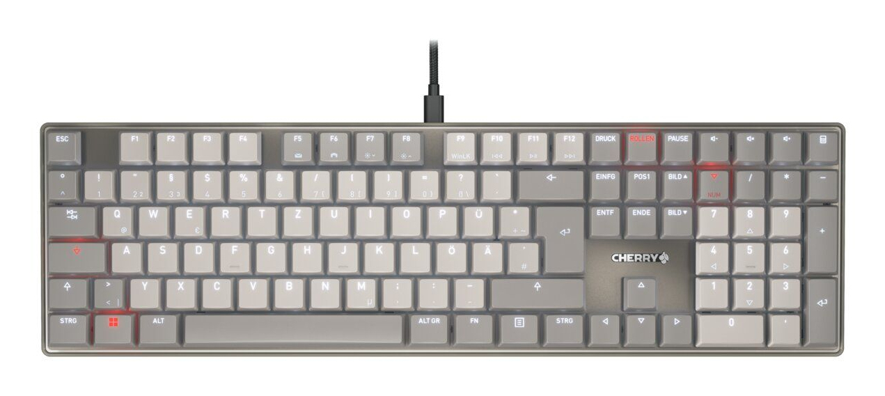 CHERRY KC500MX-LP Tastatur Wired DE MX rot 1.80m hellgrau