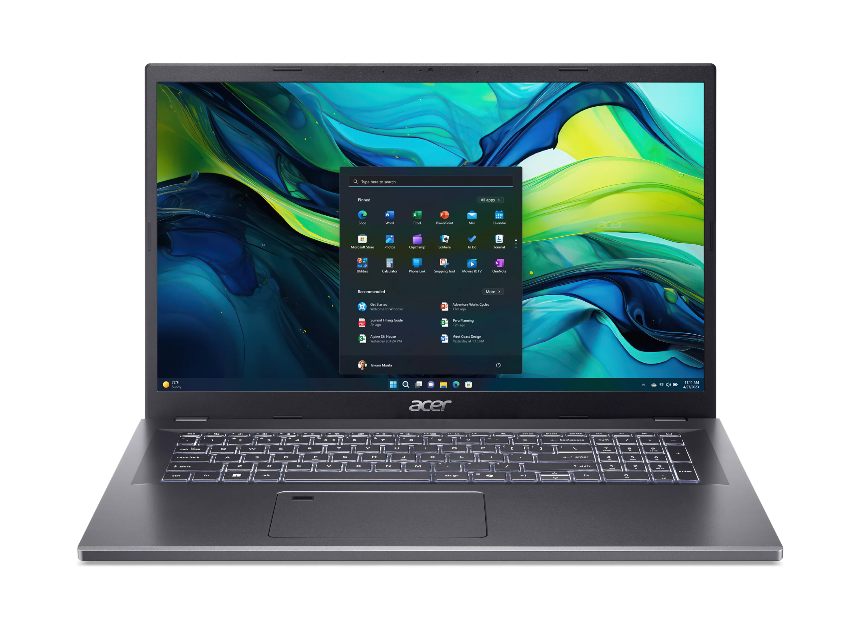 acer Aspire 17 Laptop 43,9 cm (17,3 Zoll), 16 GB RAM, 1 TB SSD, Intel® Core™ 7 150U