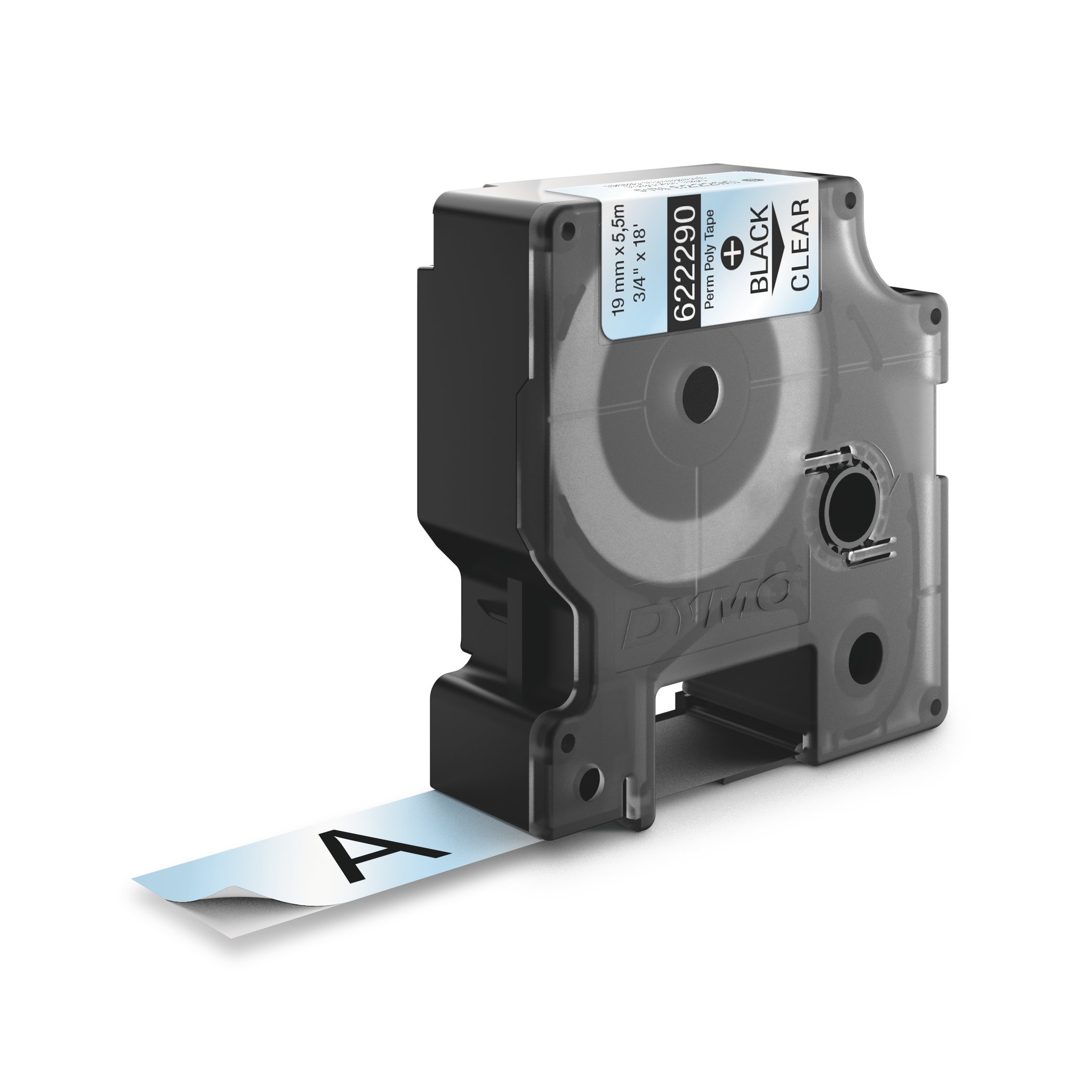 DYMO Schriftband RHINO 622290, 19 mm, schwarz auf transparent, 1 St.