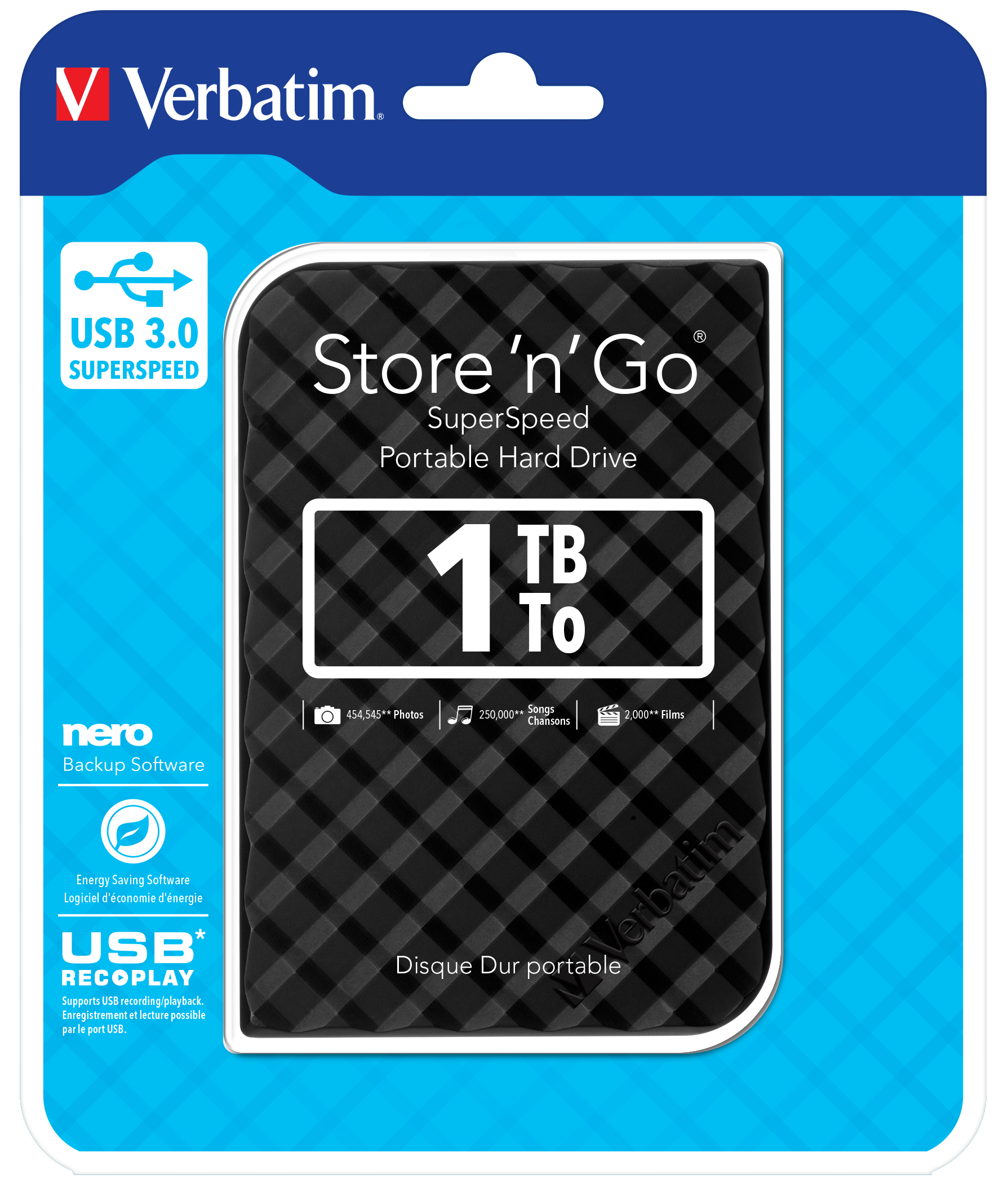 Verbatim Store n Go 2,5 1TB USB 3.0 black Gen 2 53194