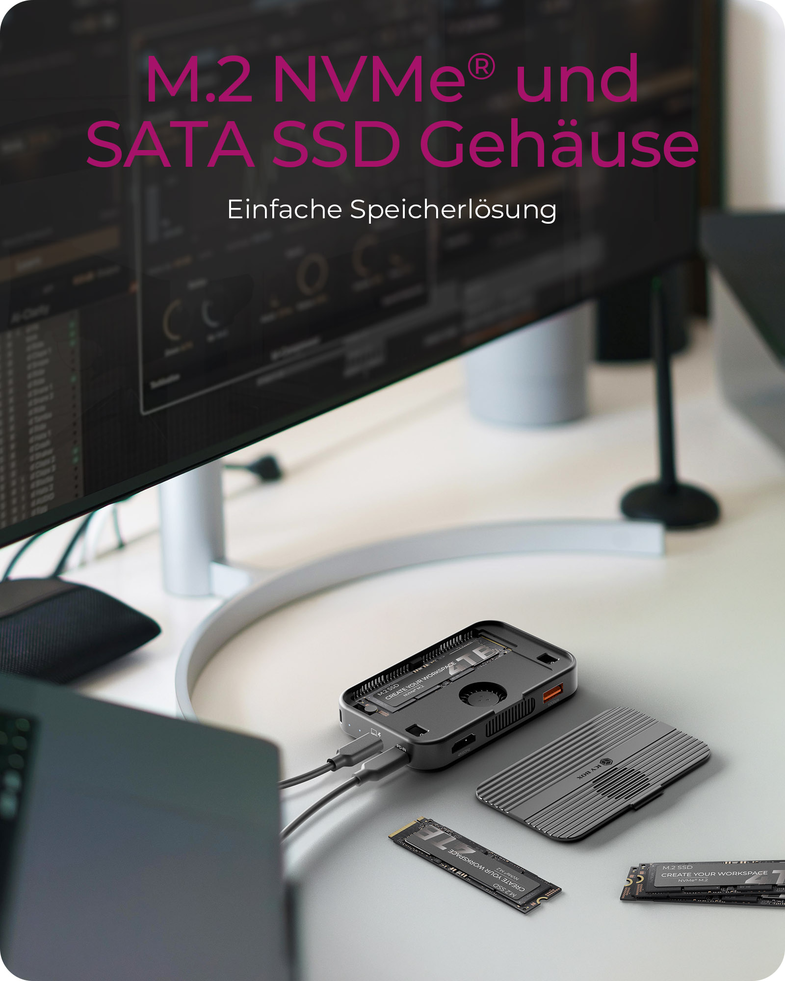 Dockingstation IcyBox 7 in 1 magn. M.2 SSD Schacht