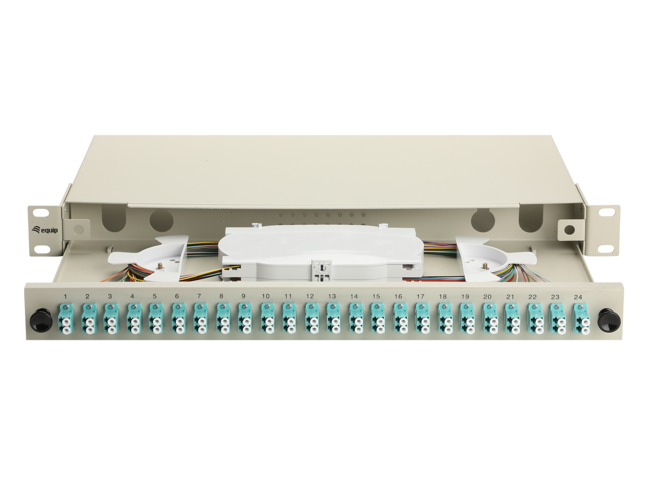 Equip LWL-Spleißkasten 24-Port LC-Duplex OM3 1U komplett gr