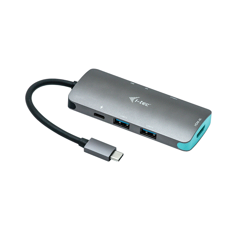 I-TEC USB C Metal Nano Docking Station 1xHDMI 4K 1xSD Kartenleser 1xmicroSD Kartenleser 3xUSB 3.0 Port 1xUSB-C PD kompatible mit TB3