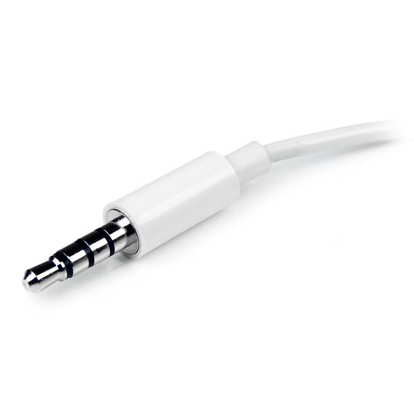 StarTech.com 3,5 mm Klinke Audio Y-Kabel 4-pol auf 3-pol Weiß