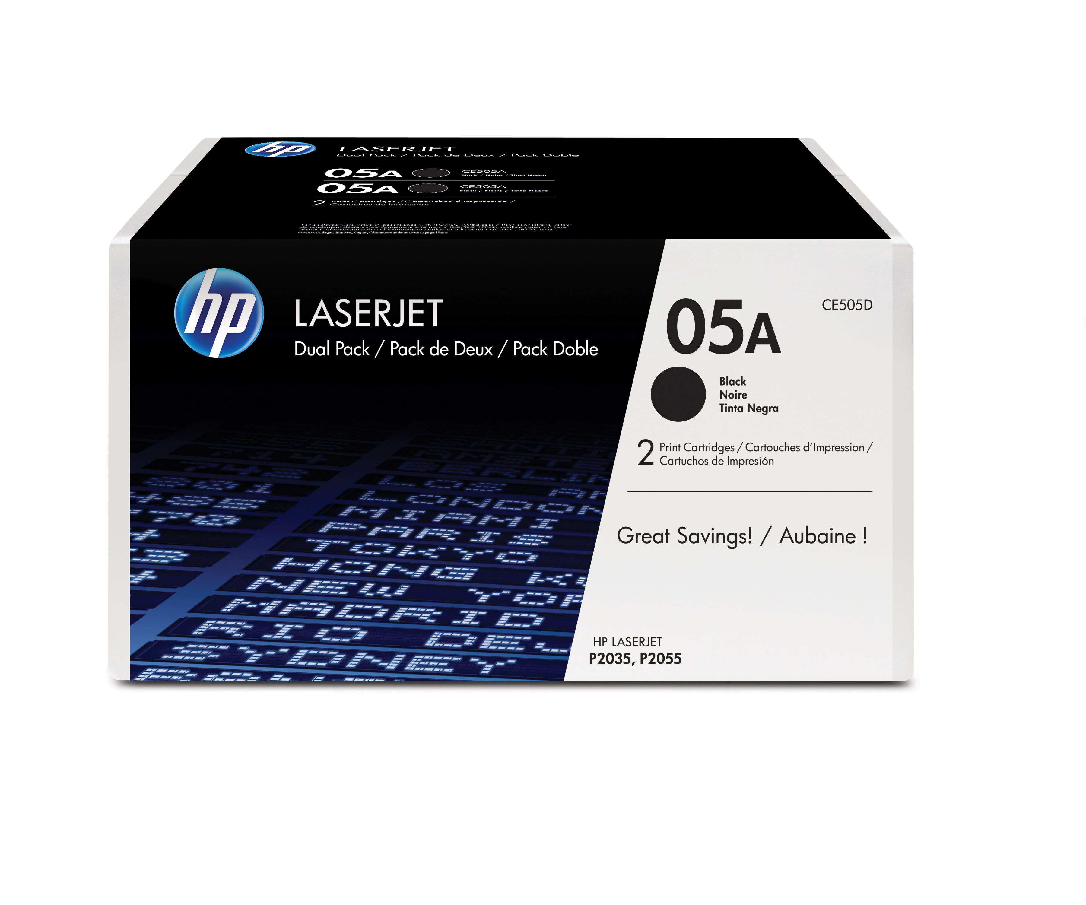 HP 05A (CE505D) schwarz Tonerkartuschen, 2er-Set