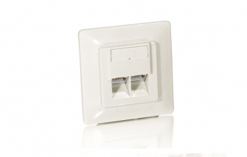 Equip Cat5e Unterputzdose+Frontplatte 2xRJ45 45°5Stk RAL1013