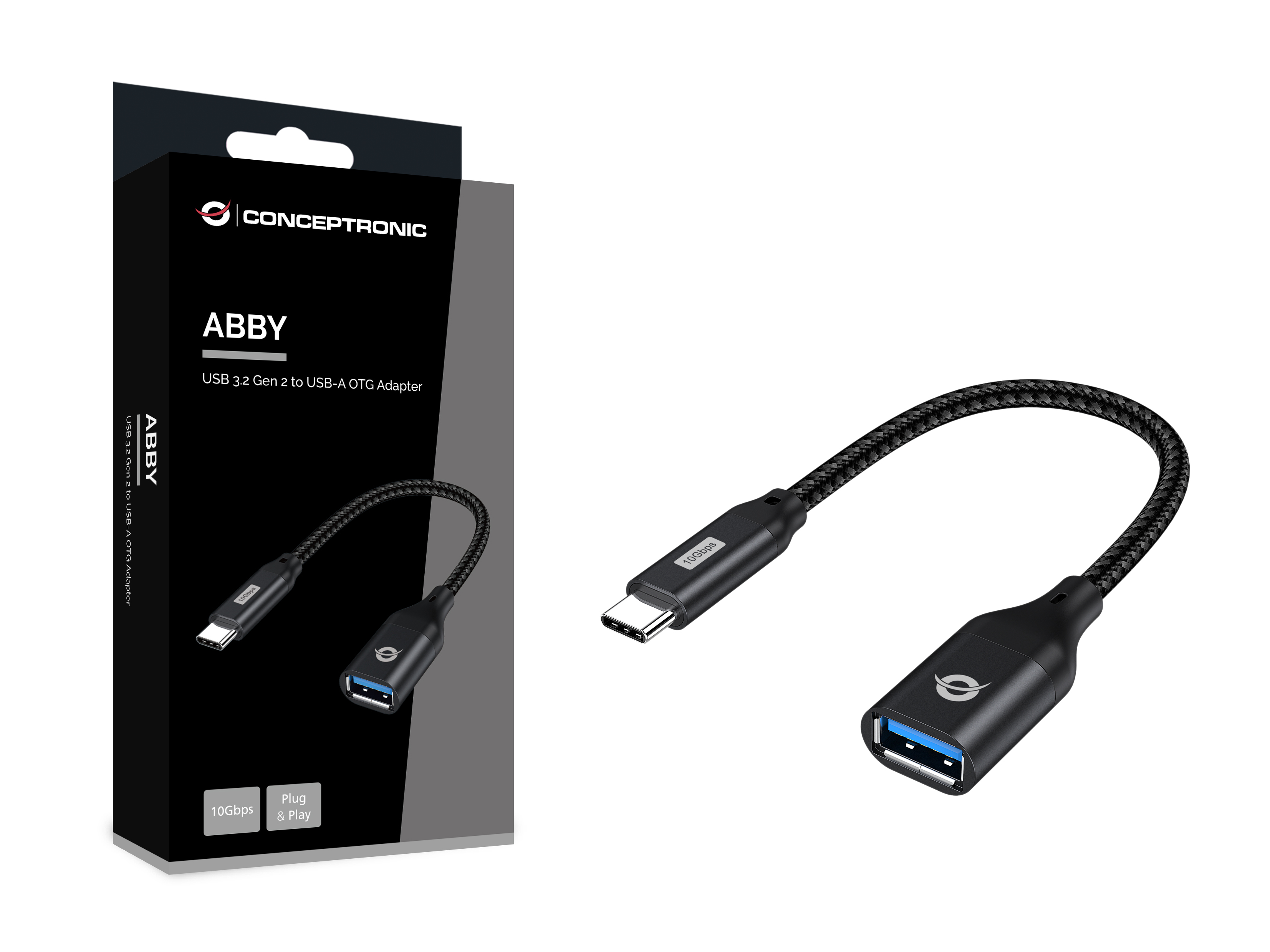 CONCEPTRONIC Adapter USB-C3.2->USB-A3.0 10Gbs 0.20m sw