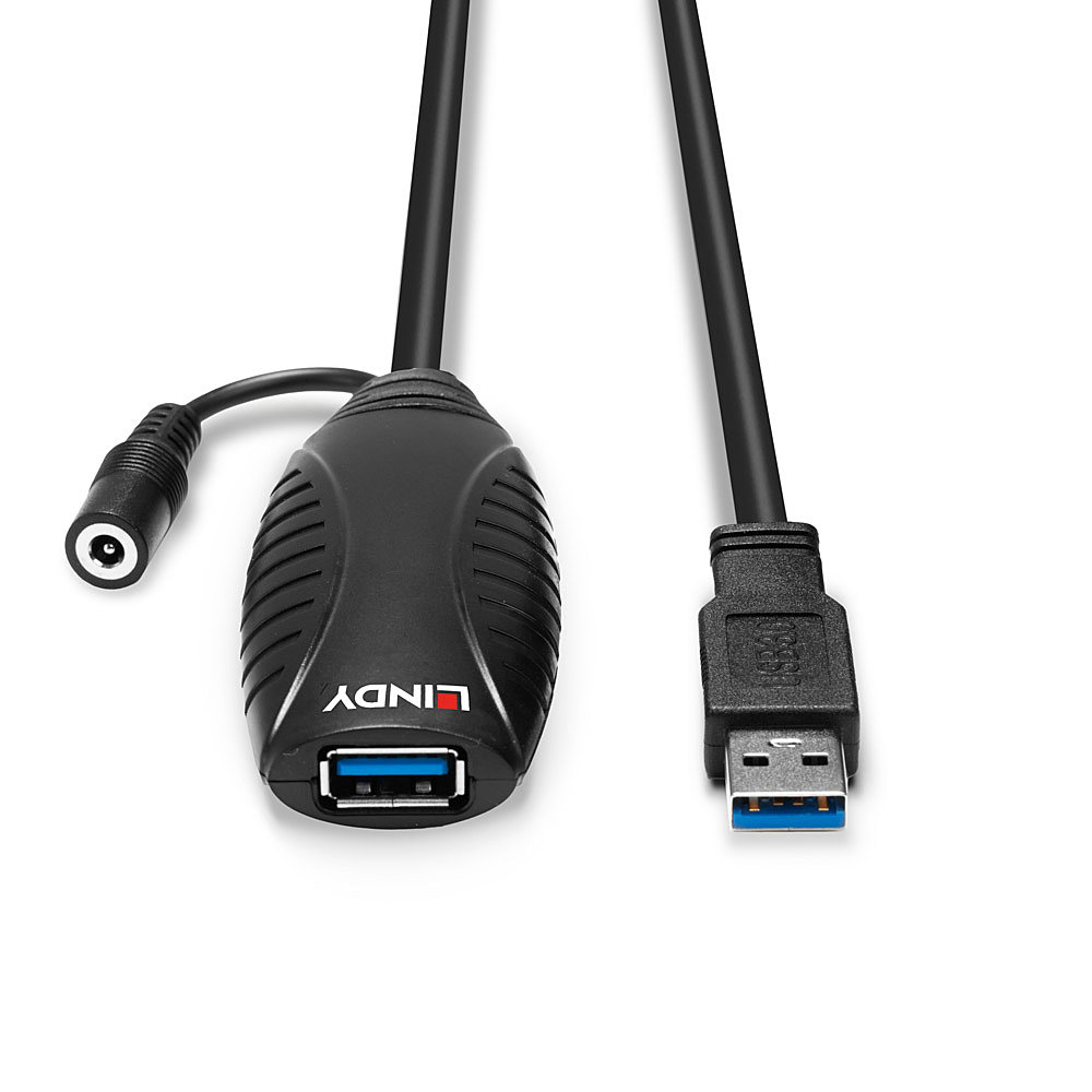 LINDY USB 3.0 Active Extension 10m, unterstuetzt USB SuperSpeed-Transferraten bis max. 5Gbitps