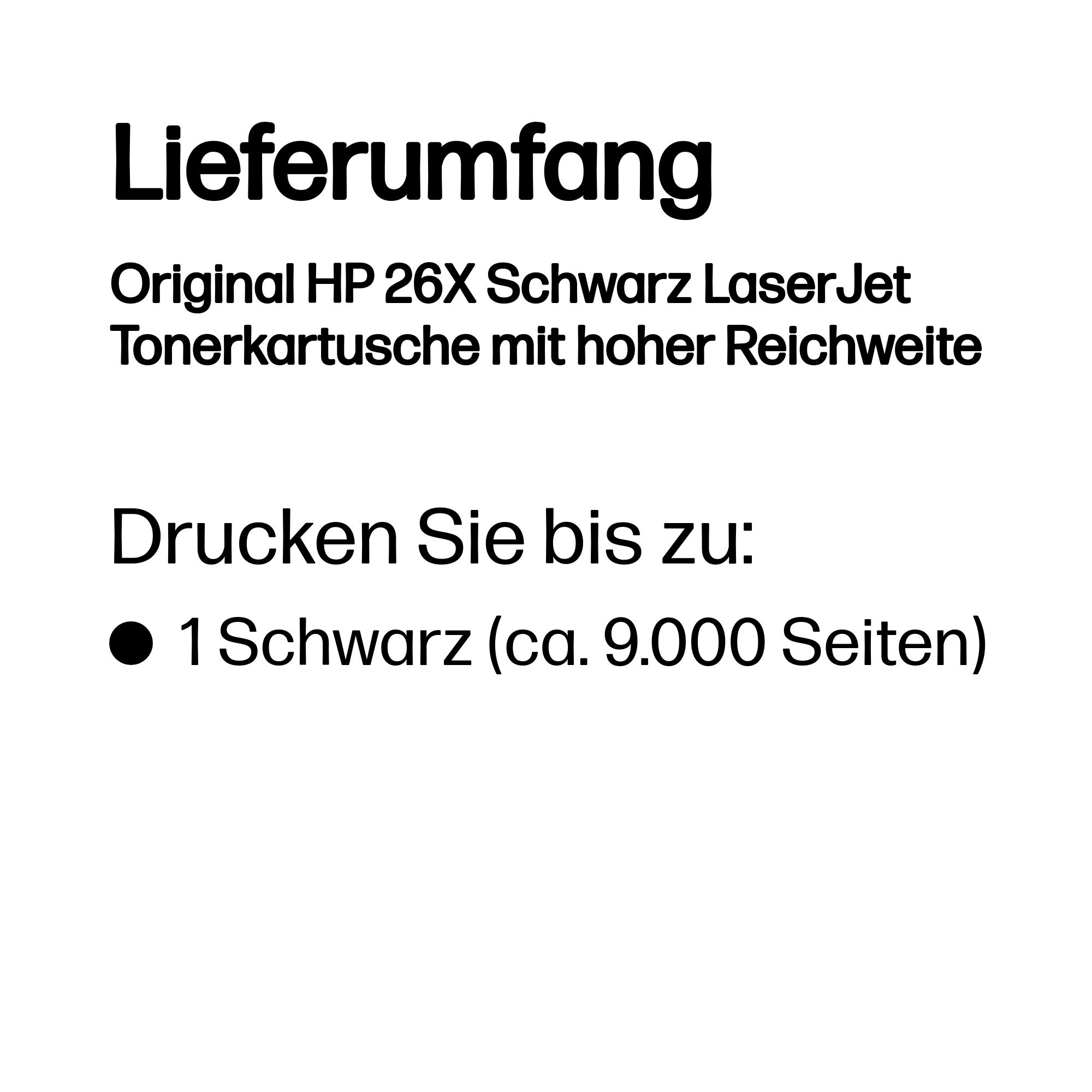 HP 26X Schwarz LaserJet Tonerpatrone