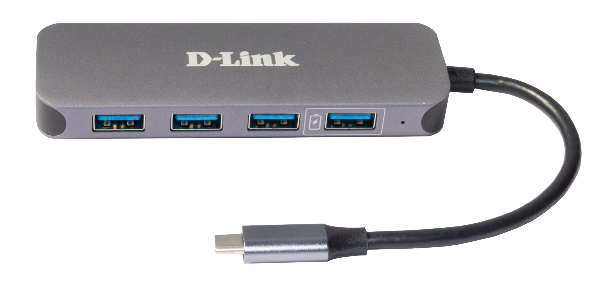 D-LINK DUB-2340 USB-C-Hub 3x USB-A 3.0 1x USB-A 3.0 Fast Charge 1x USB-C PD 3.0 mit Ladefunktion bis 60W